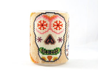 pin wheel eyes day of the dead votive wrap