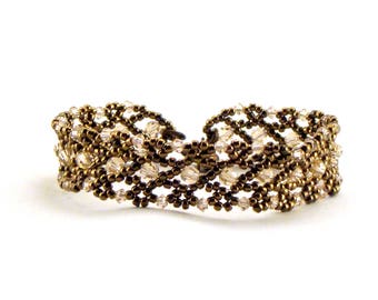 Victorian Lace Crystal in Bronze bracelet