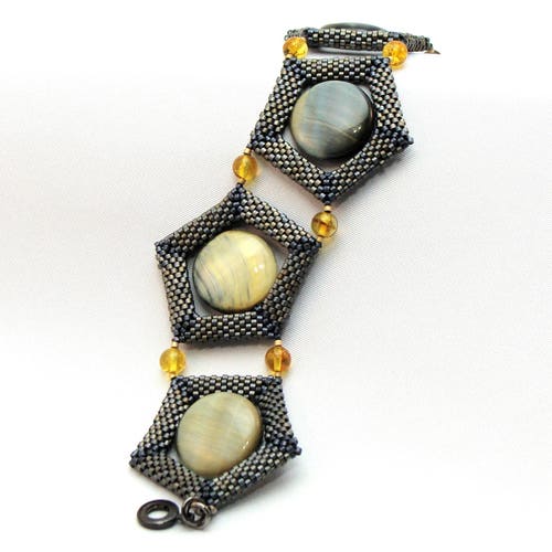Cats Eye and Amber Links Bracelet shops