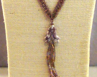 Carved Brown Ocean Jasper on St Petersburg Chain