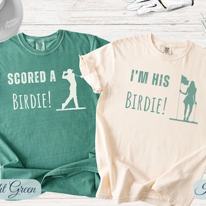 Couples Golf shirts funny Matching Anniversary Gift for Golf Lovers, Honeymoon Tees, Tournament Outfits, His and Hers Comfort Colors T-Shirt