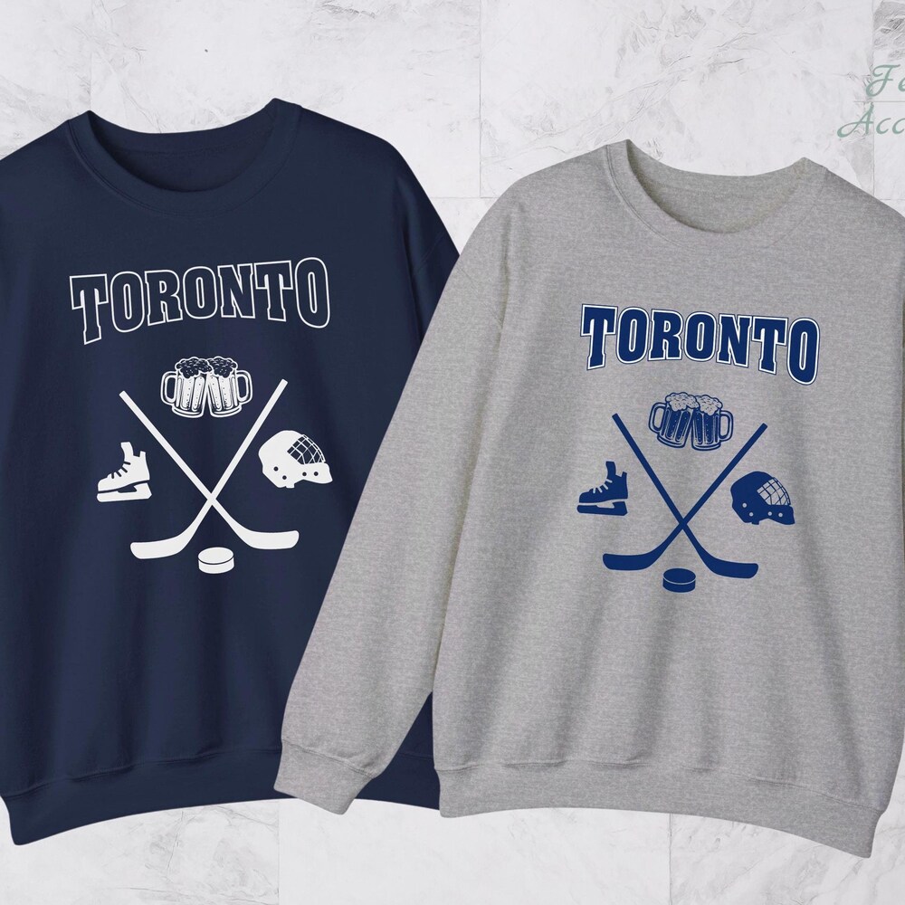 Peckshirt Custom Hockey Sweatshirt For Toronto Fans, Matching Team Shirts For Leafs Game Day, Beer Lover Shirt For Hockey Coach, Hoodies For Hockey Couple