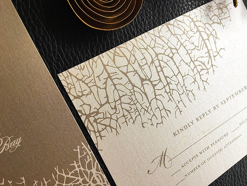 Reef Wedding Invitation in Mocha image 3