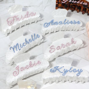 Customize Rhinestone Name Hair Claw Clips