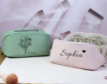 Bolsa de maquillaje personalizada, bolsa de cosméticos personalizada para regalo de cumpleaños, regalo personalizado para ella, regalo personalizado para dama de honor, bolsa de maquillaje de viaje