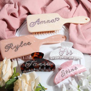 Customize Hairbrush,Custom hair clip,bridesmaid gifts set