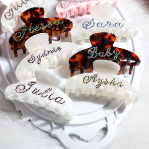 Personalized Rhinestone Name Hair Claw Clips,Bridesmaid Gift ideas,Hair Claw Clips, Bridesmaid grabbing clip，Bridesmaid gifts for sister