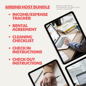 Airbnb Hosting Starter Kit, Excel Expense Report, Short Term Rental Agreement Contract Host, Host Bundle, Host Template, Property Management