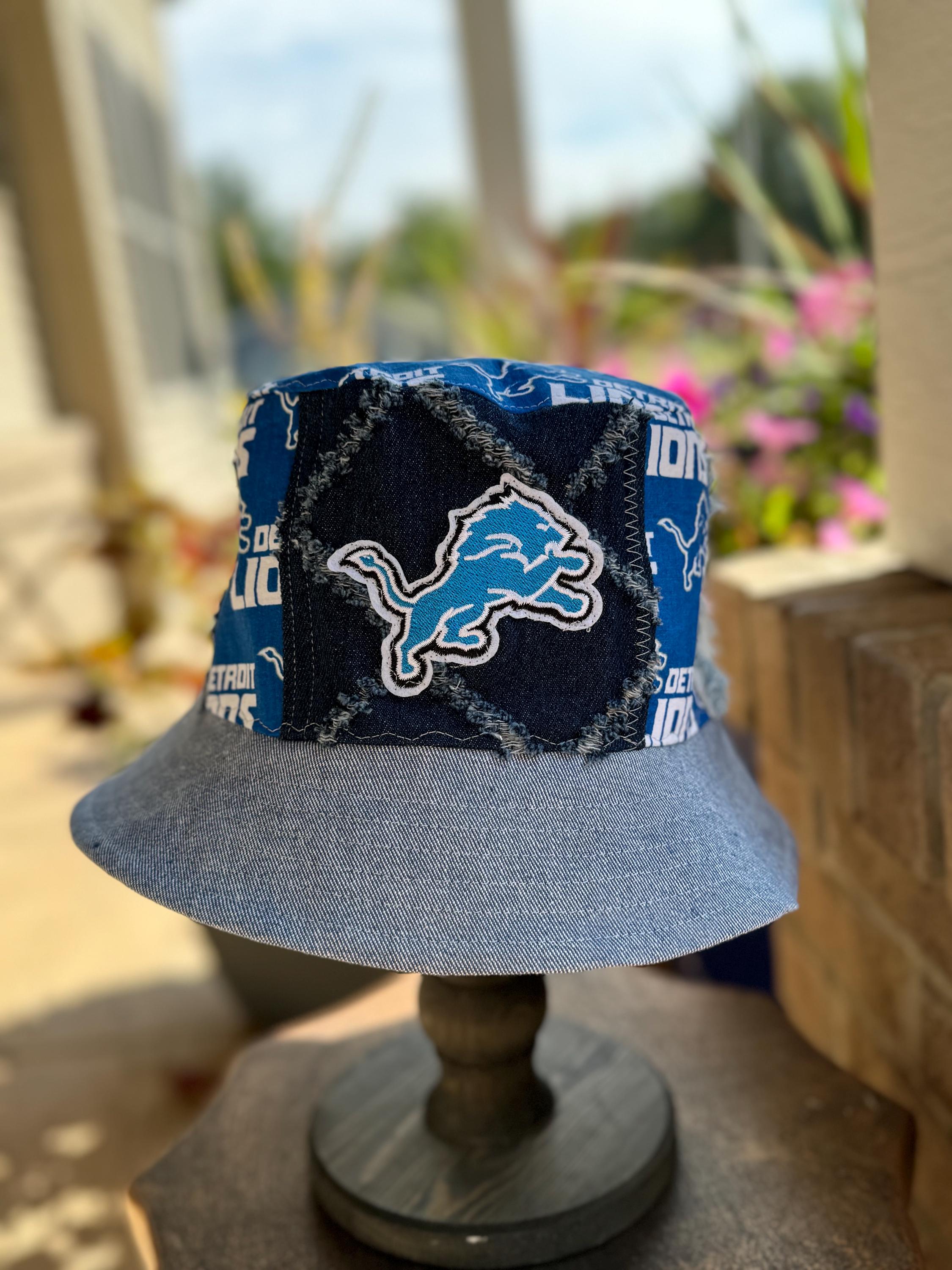 Detroit Lions Football Fan Custom Made Bucket Hat Adult Large OOAK Gift ...