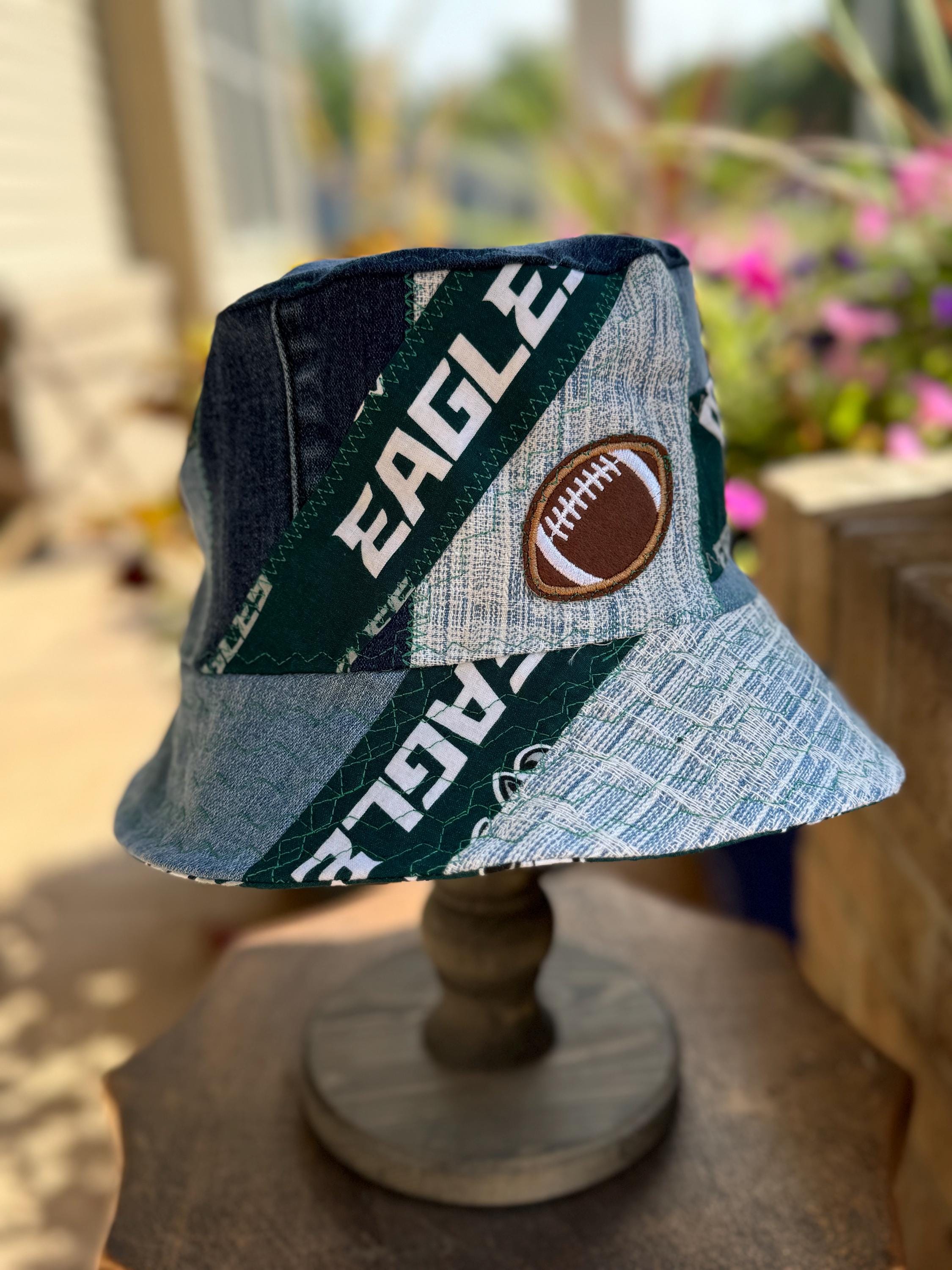 Philadelphia EAGLES Football Fan Custom made Bucket Hat Adult Large OOAK gift