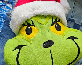 Christmas Grinch Pillow Custom Large Pillow FREE Shipping Decor