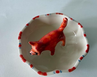 Orange Fox Ring Dish
