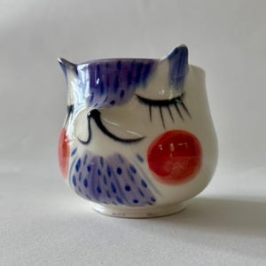 Handmade Porcelain Purple Fox Cup