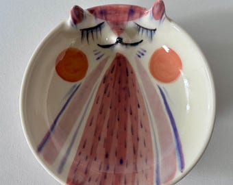 Dusty Rose Fox Trinket Dish