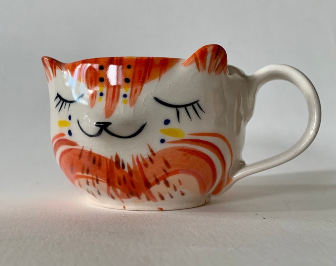 Handmade Porcelain Red Fox Coffee Cup Etsy