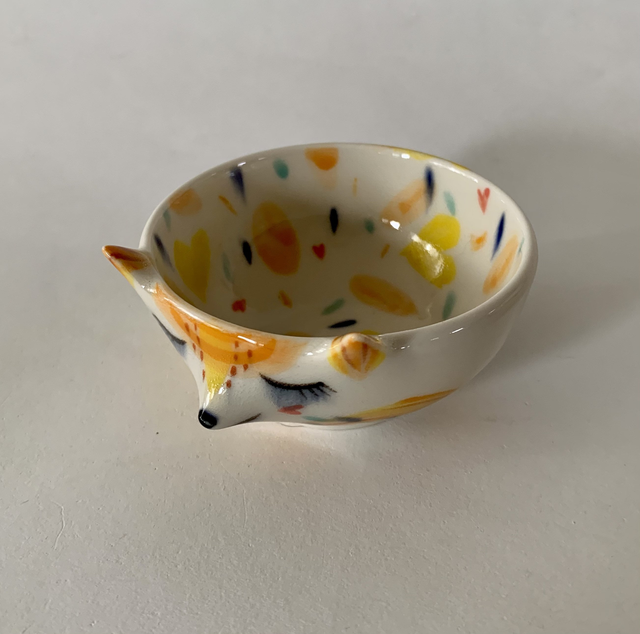Cuenco de zorro de porcelana naranja hecho a mano | Etsy