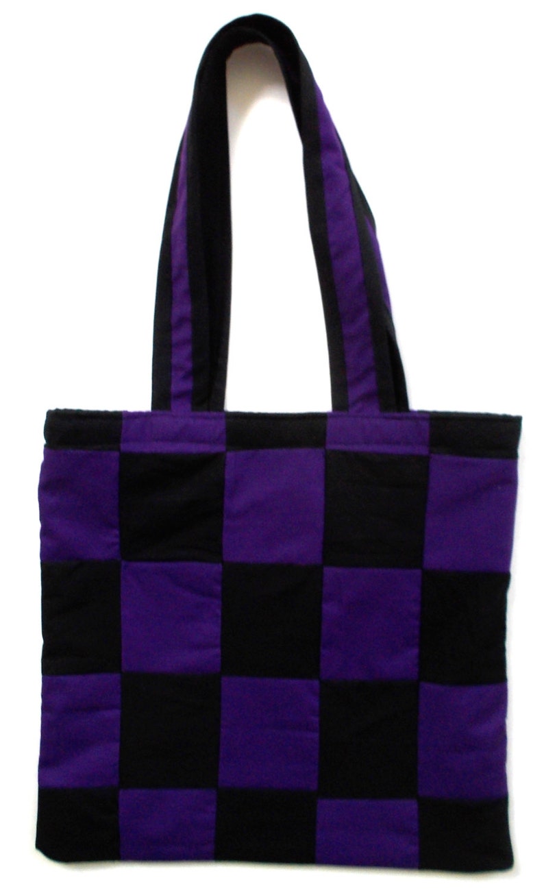 checkered tote shoulder bag