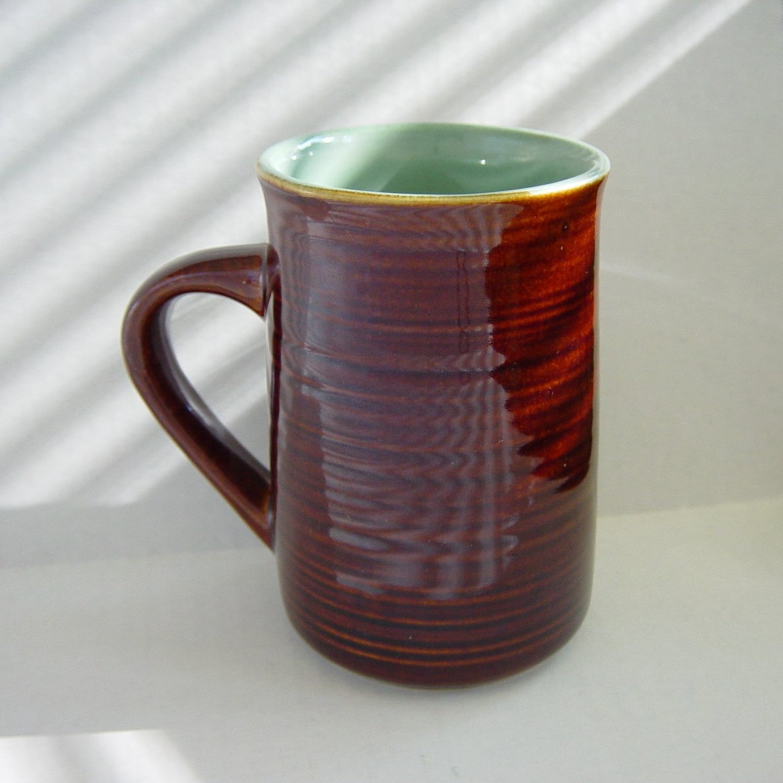 Red Wing Pottery Village Green Tall Handled Mug Brown Etsy