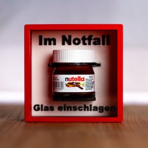 Nutella Notfallbox – Witzige Geschenkidee, Nutella-Geschenk für Schokoladenfans, lustiges Notfall-Geschenk, humorvolle Dekoration