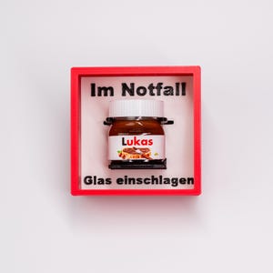 Personalisierbare Nutella Notfallbox – Witzige Geschenkidee, Nutella-Geschenk für Schokoladenfans, lustiges Notfall-Geschenk