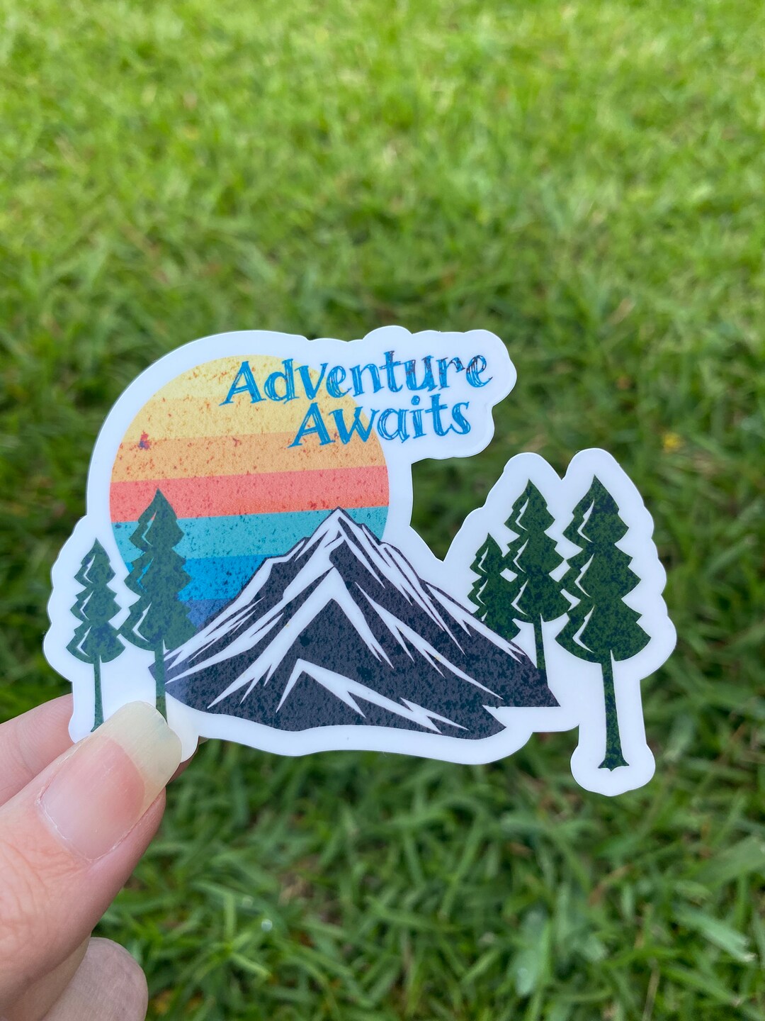 Adventure Awaits Mountain Sticker/outdoor Adventure Sticker/camping ...