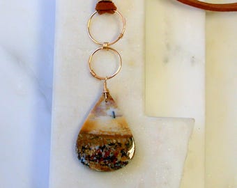 OOAK. Petrified Wood Gemstone Necklace.