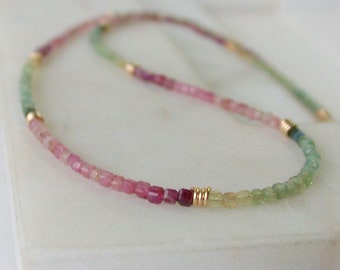 Springtime Tourmaline Gemstone Strand Necklace