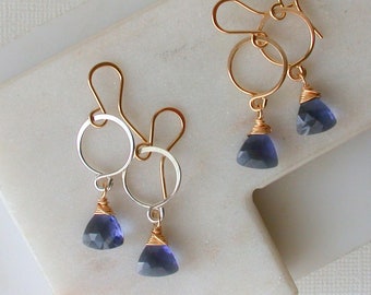 Petite Gemstone Blue Quartz Drops