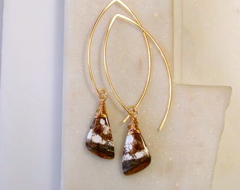 OOAK. Arizona Wild Horse Jasper Threader Earrings.