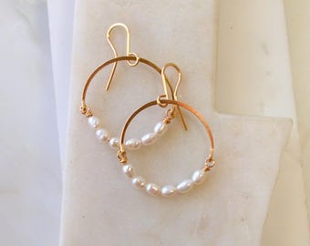 Natural Pearl Hoops