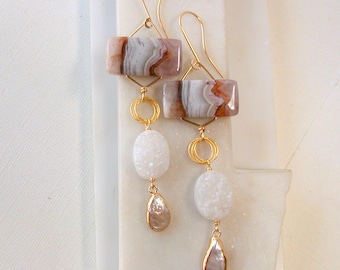 OOAK. Stunning Rare Rainbow Amethyst Earrings