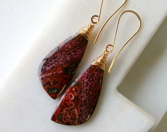 OOAK. One of A KInd Petrified Wood Earrings
