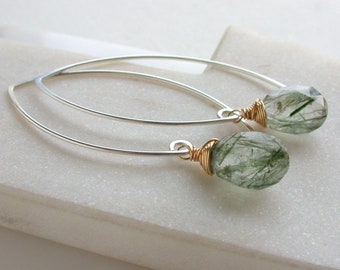 Rutilated Moss Drop Threaders