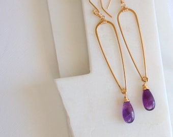 Amethyst Slender Teardrop