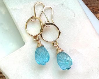 Petite Gemstone Blue Quartz Drops