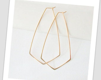 Gold Geometric Hoop Earrings. Large Gold Hoop Earrings. Gold Hoop Earrings.