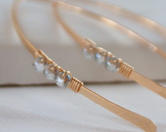 Crystal Wrapped Curving Earrings