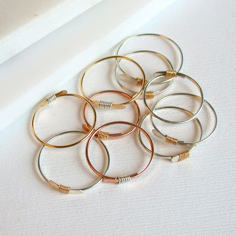 Delicate Simple Stacking Ring. Dainty Stacking Ring. Simple Etsy