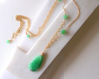 OOAK. One of a Kind Chrysoprase Pendant NecklaceNecklace.