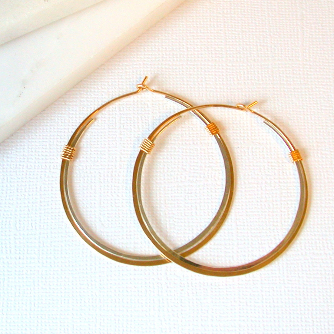Double Mixed Metal Hoops