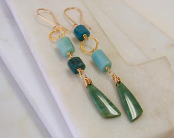 OOAK. One of A Kind Petrified Wood Statement Earrings