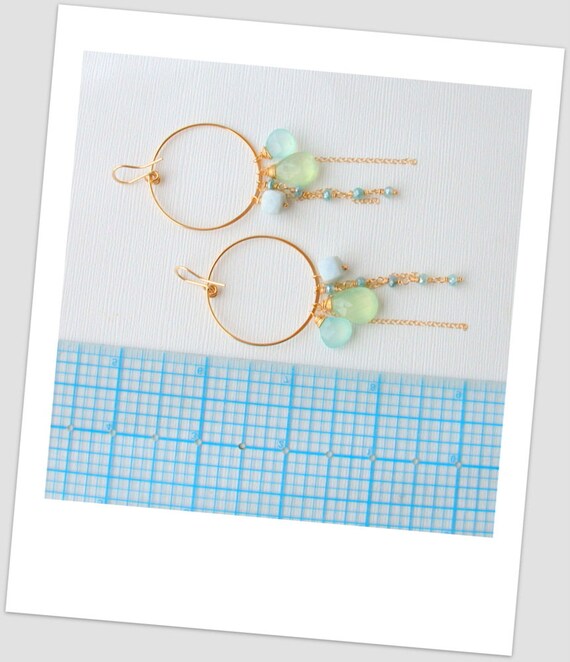 Statement Earrings Gemstone Hoops Hoop Earrings Gemstone Hoops Sunstone Gypsy Hoops Gemstone Cascade Earrings Citrine Hoops Boho Earrings