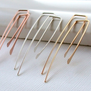 Threader Earrings Dainty Earrings Gold Threaders Gold Earrings Rose Threader Earrings Simple Earrings Minimalist Earrings Dainty Earrings