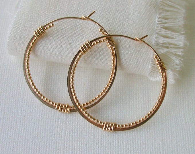 Featured listing image: The Perfect Girlfriend Gift. Classic Round Hoops Upgraded! 14k Gold Fill. Lightweight. 1.5" Free Shipping