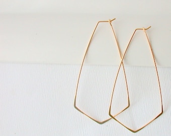 Geometric Hoop Earrings. Large Hoop Earrings. Gold Hoop Earrings.