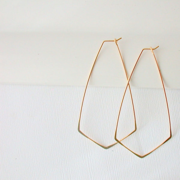 Geometric Hoop Earrings. Large Hoop Earrings. Gold Hoop Earrings.