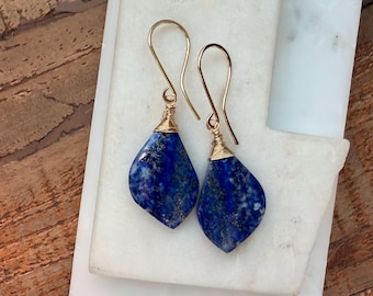OOAK. One of a Kind Lapis Lazuli Gemstone Earrings