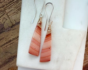 OOAK. Carnelian Gemstone Earrings