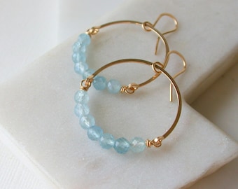 Aquamarine Hoops