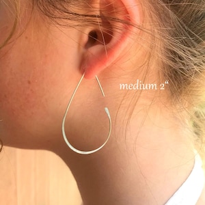 Silver Hoop Earrings Threader Earrings Gold Hoop Earrings Open Hoop Earrings Teardrop Hoops Sterling Teardrop Hoops. Rose teardrop hoops